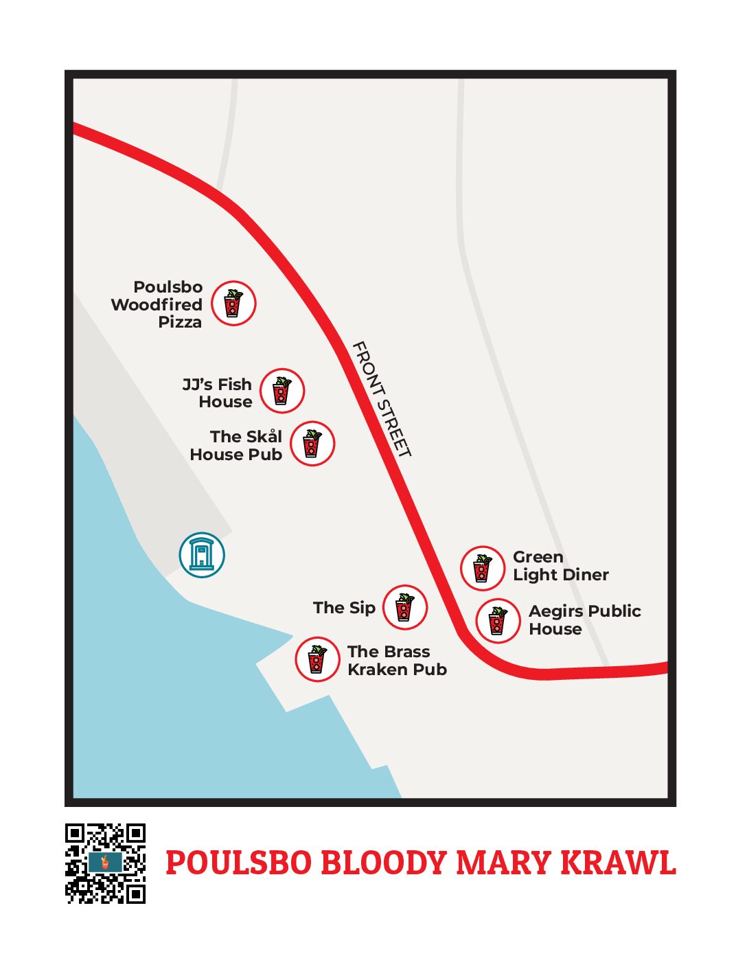 Poulsbo Bloody Mary Krawl Map